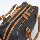 SAINT LAURENT Boston Bag PVC Black Gold Auth bs36716-6