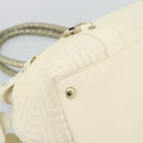 Gianni Versace Boston Bag Leather White Gold Auth bs36717-14