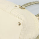 Gianni Versace Boston Bag Leather White Gold Auth bs36717-15