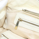 Gianni Versace Boston Bag Leather White Gold Auth bs36717-20