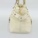 Gianni Versace Boston Bag Leather White Gold Auth bs36717-3