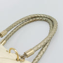 Gianni Versace Boston Bag Leather White Gold Auth bs36717-8