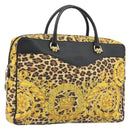 Gianni Versace Tote Bag PVC Canvas Yellow Gold Auth bs36718-1