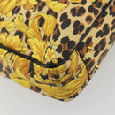 Gianni Versace Tote Bag PVC Canvas Yellow Gold Auth bs36718-13
