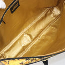 Gianni Versace Tote Bag PVC Canvas Yellow Gold Auth bs36718-17