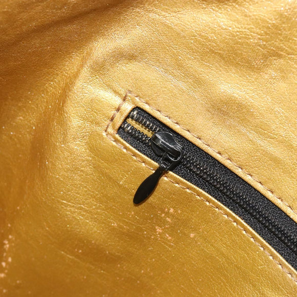 Gianni Versace Tote Bag PVC Canvas Yellow Gold Auth bs36718