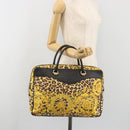 Gianni Versace Tote Bag PVC Canvas Yellow Gold Auth bs36718-23