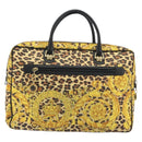 Gianni Versace Tote Bag PVC Canvas Yellow Gold Auth bs36718-3