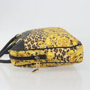 Gianni Versace Tote Bag PVC Canvas Yellow Gold Auth bs36718-5