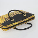 Gianni Versace Tote Bag PVC Canvas Yellow Gold Auth bs36718-6
