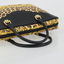 Gianni Versace Tote Bag PVC Canvas Yellow Gold Auth bs36718-7