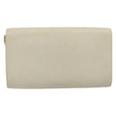 CELINE Chain Shoulder Bag Leather White Gold Auth bs36725-3