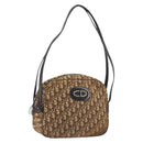 Christian Dior Trotter Canvas Shoulder Bag Brown Gold Auth bs36727-1