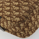 Christian Dior Trotter Canvas Shoulder Bag Brown Gold Auth bs36727-11