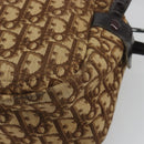 Christian Dior Trotter Canvas Shoulder Bag Brown Gold Auth bs36727-12