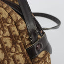 Christian Dior Trotter Canvas Shoulder Bag Brown Gold Auth bs36727-14