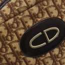 Christian Dior Trotter Canvas Shoulder Bag Brown Gold Auth bs36727-15