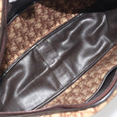 Christian Dior Trotter Canvas Shoulder Bag Brown Gold Auth bs36727-18