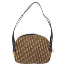 Christian Dior Trotter Canvas Shoulder Bag Brown Gold Auth bs36727-3