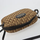 Christian Dior Trotter Canvas Shoulder Bag Brown Gold Auth bs36727-6