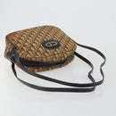 Christian Dior Trotter Canvas Shoulder Bag Brown Gold Auth bs36727-7