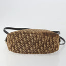 Christian Dior Trotter Canvas Shoulder Bag Brown Gold Auth bs36727-9
