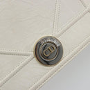 Christian Dior Chain Shoulder Bag Leather White Gold Auth bs36728-18