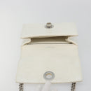 Christian Dior Chain Shoulder Bag Leather White Gold Auth bs36728-19