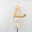 Christian Dior Chain Shoulder Bag Leather White Gold Auth bs36728-26