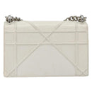 Christian Dior Chain Shoulder Bag Leather White Gold Auth bs36728-2