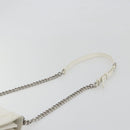 Christian Dior Chain Shoulder Bag Leather White Gold Auth bs36728-14