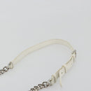Christian Dior Chain Shoulder Bag Leather White Gold Auth bs36728-8