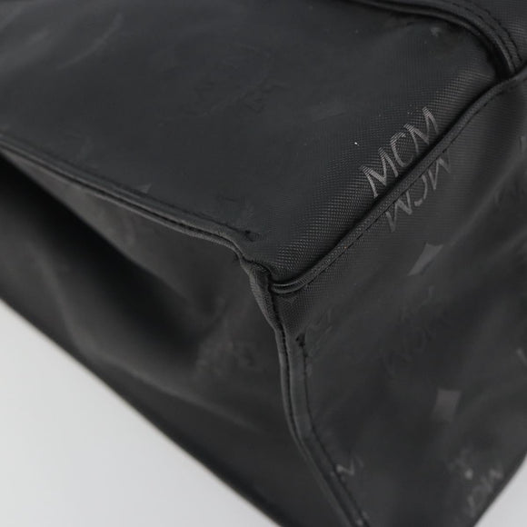 MCM Vicetos Logogram Shoulder Bag PVC Black Gold Auth bs36729
