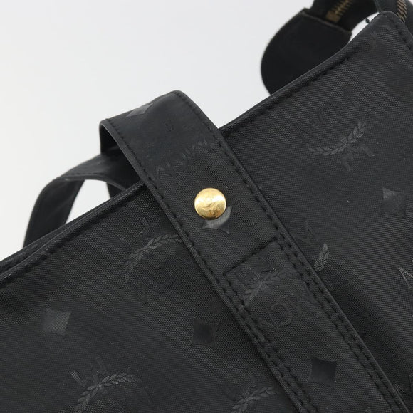 MCM Vicetos Logogram Shoulder Bag PVC Black Gold Auth bs36729