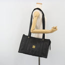 MCM Vicetos Logogram Shoulder Bag PVC Black Gold Auth bs36729-22