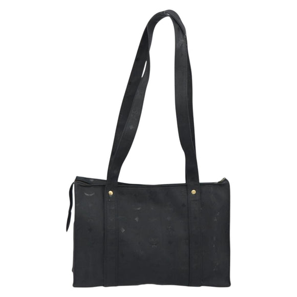 MCM Vicetos Logogram Shoulder Bag PVC Black Gold Auth bs36729