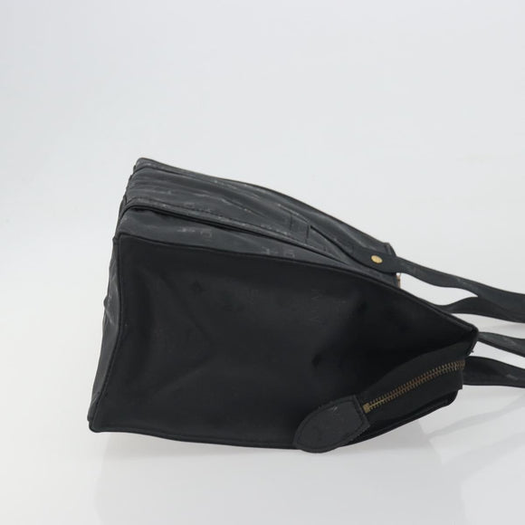 MCM Vicetos Logogram Shoulder Bag PVC Black Gold Auth bs36729