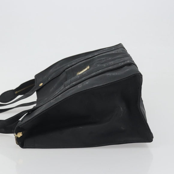 MCM Vicetos Logogram Shoulder Bag PVC Black Gold Auth bs36729