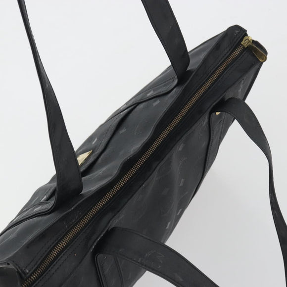 MCM Vicetos Logogram Shoulder Bag PVC Black Gold Auth bs36729