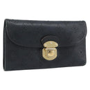 LOUIS VUITTON Monogram Mahina Portefeuille Amelia Black M95549 Auth bs36730-1