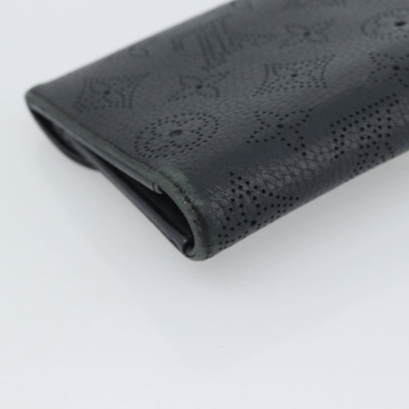 LOUIS VUITTON Monogram Mahina Portefeuille Amelia Black M95549 Auth bs36730