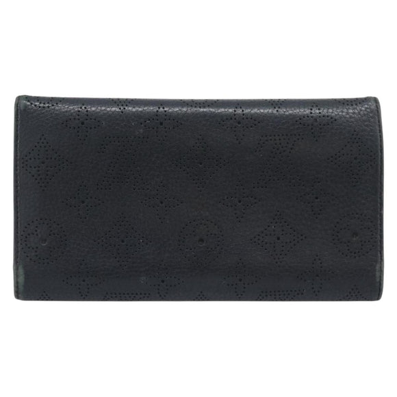LOUIS VUITTON Monogram Mahina Portefeuille Amelia Black M95549 Auth bs36730