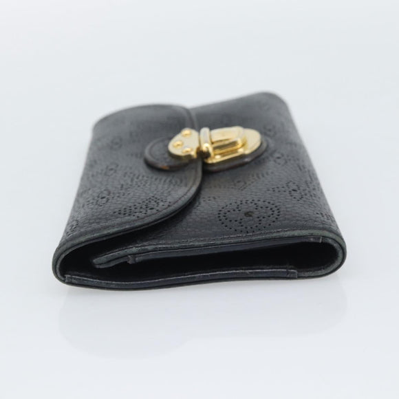 LOUIS VUITTON Monogram Mahina Portefeuille Amelia Black M95549 Auth bs36730