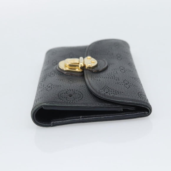 LOUIS VUITTON Monogram Mahina Portefeuille Amelia Black M95549 Auth bs36730