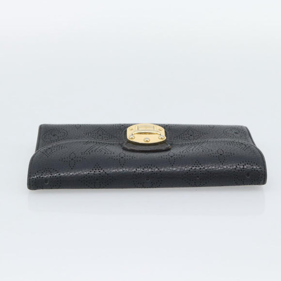 LOUIS VUITTON Monogram Mahina Portefeuille Amelia Black M95549 Auth bs36730