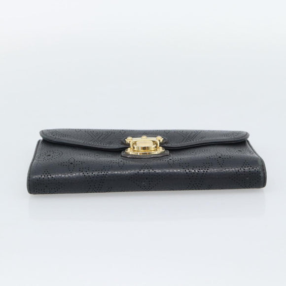 LOUIS VUITTON Monogram Mahina Portefeuille Amelia Black M95549 Auth bs36730