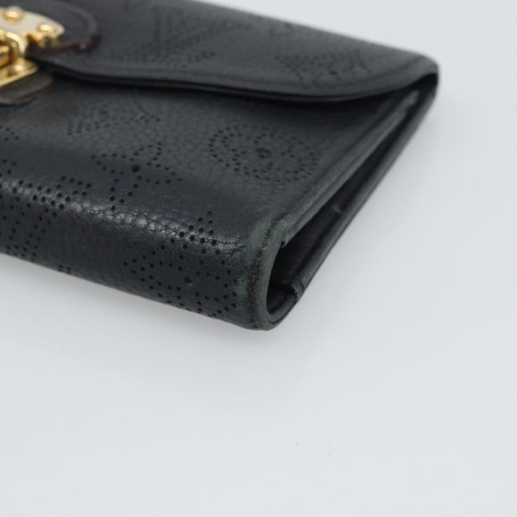 LOUIS VUITTON Monogram Mahina Portefeuille Amelia Black M95549 Auth bs36730
