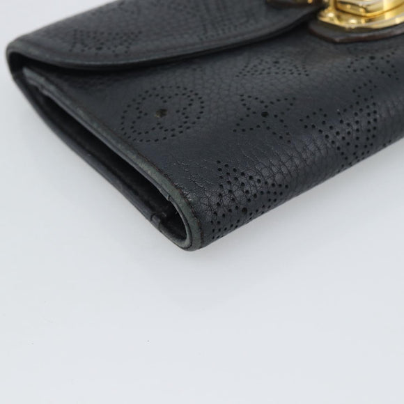 LOUIS VUITTON Monogram Mahina Portefeuille Amelia Black M95549 Auth bs36730