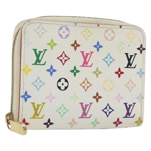 LOUIS VUITTON Multicolor Zippy Coin Purse White M93741 LV Auth bs36731A