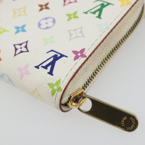LOUIS VUITTON Multicolor Zippy Coin Purse White M93741 LV Auth bs36731A
